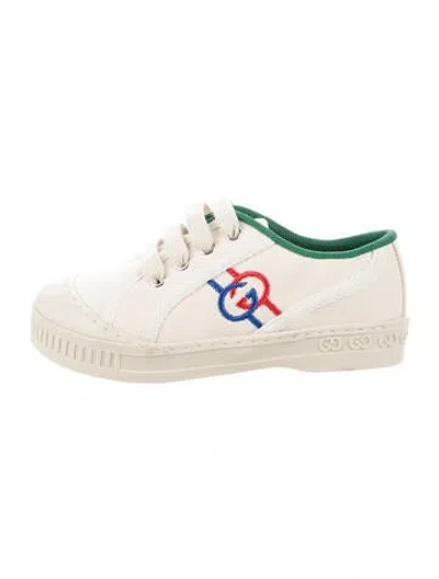 Pre-owned Gucci Babies' Toddler Boys' Embroidered Sneakers In Neutrals