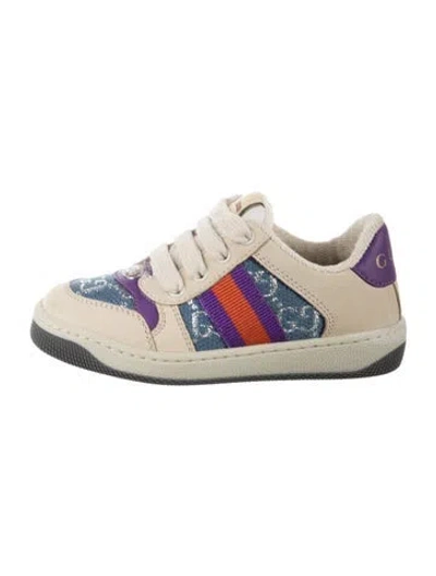 Pre-owned Gucci Babies' Toddler Boys' Gg Logo Sneakers In Neutrals