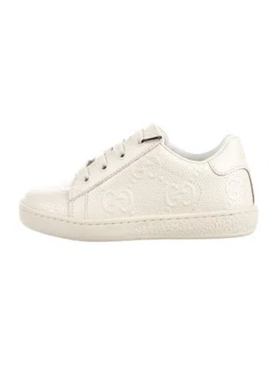 Pre-owned Gucci Babies' Toddler Boys' Gg Logo Sneakers W/tags In Neutrals