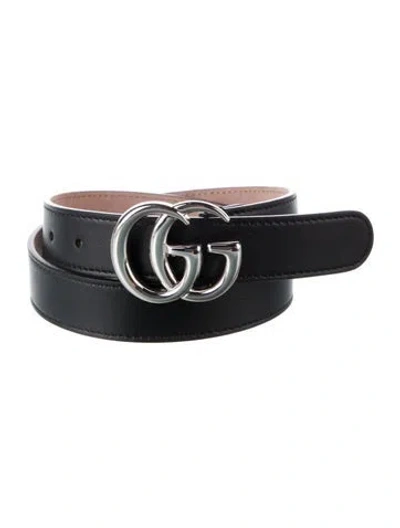 Pre-owned Gucci Babies' Toddler Boys' Gg Marmont Leather Belt In Black