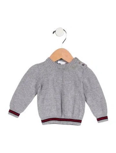 Pre-owned Gucci Babies' Toddler Boys' Grey And Red Sweater In Gray