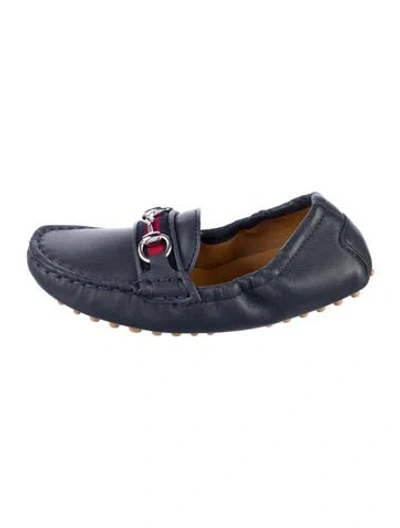 Pre-owned Gucci Babies' Toddler Boys' Horsebit Driving Loafers In Blue