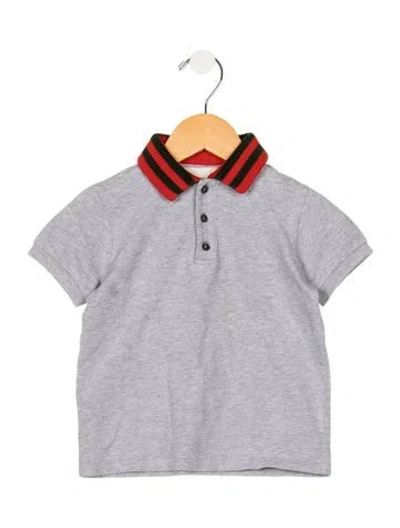Pre-owned Gucci Babies' Toddler Boys Knit Patterned Polo In Grey