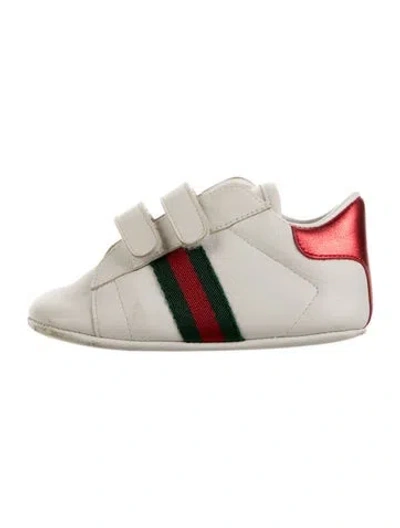 Pre-owned Gucci Babies' Toddler Boys' Leather Sneakers In Neutrals