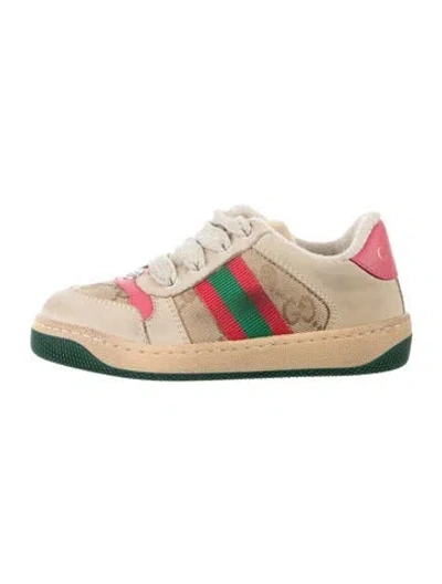 Pre-owned Gucci Babies' Toddler Boys' Low-top Gg Canvas Sneakers In Neutrals