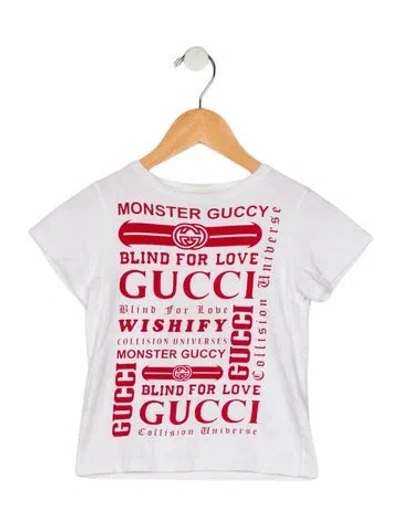 Pre-owned Gucci Babies' Toddler Boys' Patterned Short Sleeve T-shirt In White