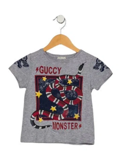 Pre-owned Gucci Babies' Toddler Boys' Printed Crew Neck T Shirt In Green
