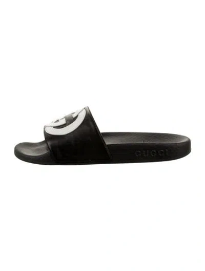 Pre-owned Gucci Babies' Toddler Boys Rubber Slides In Black