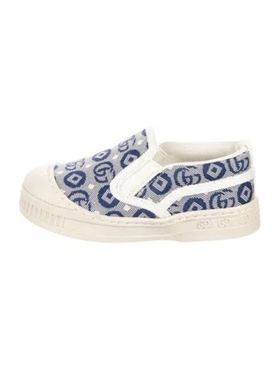 Pre-owned Gucci Babies' Toddler Boys' Slip-on Sneakers In Blue/neutrals