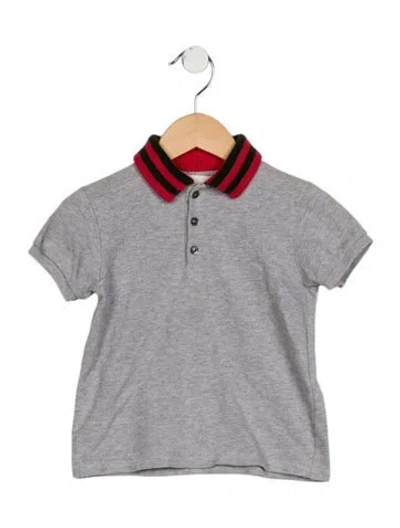 Pre-owned Gucci Babies' Toddler Boys' Solid Polo In Gray