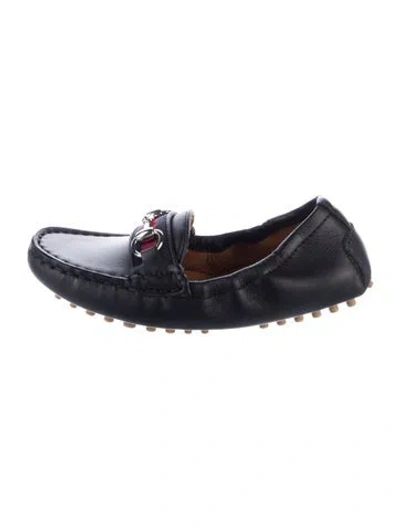 Pre-owned Gucci Babies' Toddler Boys' Sylvie Web Loafers W/tags In Black