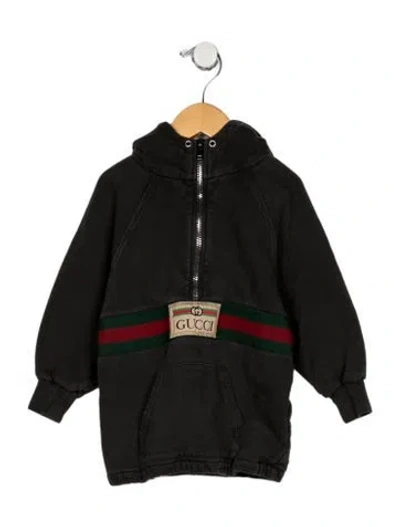 Pre-owned Gucci Babies' Toddler Boys' Web Accent Hooded Jacket In Grey