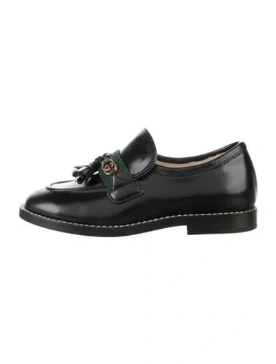 Pre-owned Gucci Babies' Toddler Boys' Web Accent Loafers In Black