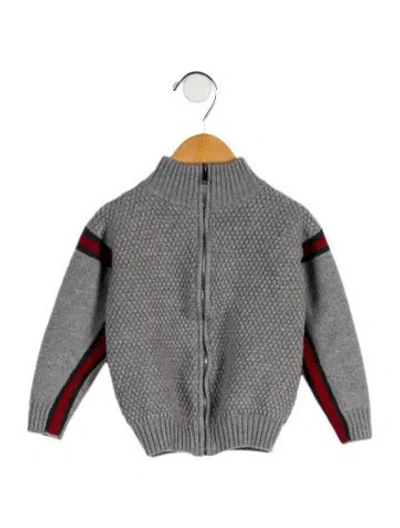 Pre-owned Gucci Babies' Toddler Boys' Zip Up Cardigan In Gray