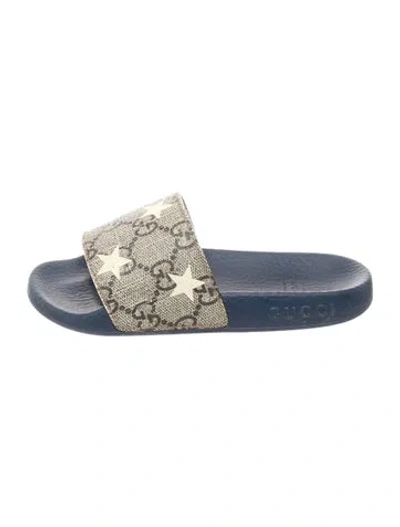 Pre-owned Gucci Babies' Toddler Canvas Printed Sandals In Neutrals