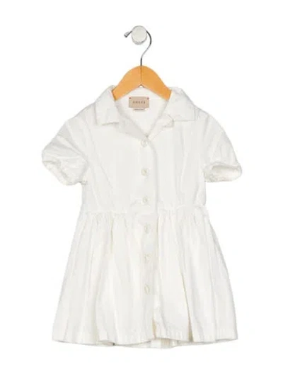 Pre-owned Gucci Babies' Toddler Girls' Button-up Short Sleeve Dress In Neutral