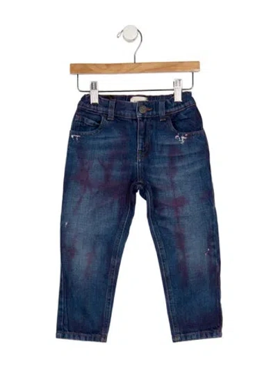 Pre-owned Gucci Babies' Toddler Girls' Distressed Jeans In Blue