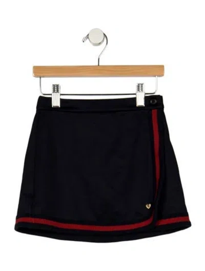 Pre-owned Gucci Babies' Toddler Girls Embroidered Sylvie Web Skirt In Blue