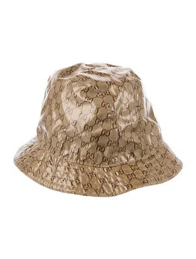 Pre-owned Gucci Babies' Toddler Girls' Gg Bucket Hat In Brown/neutrals