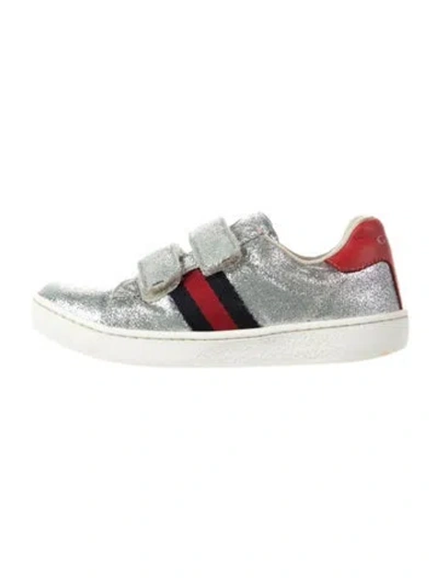 Pre-owned Gucci Babies' Toddler Girls' Glitter Ace Sneakers