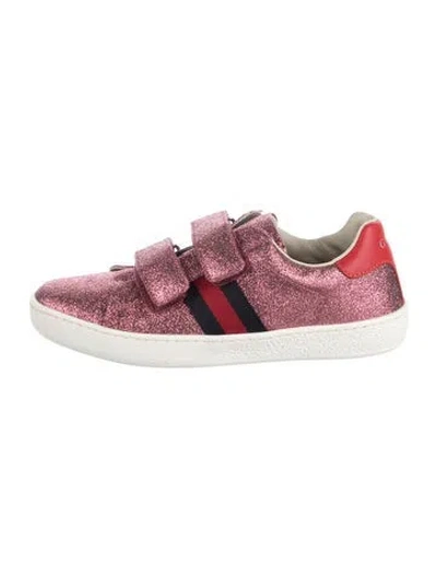 Pre-owned Gucci Babies' Toddler Girls' Glitter Ace Sneakers In Pink
