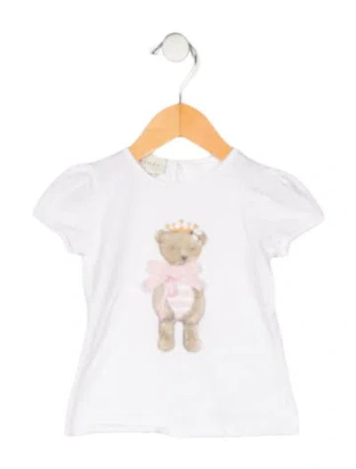 Pre-owned Gucci Babies' Toddler Girls' Graphic Short Sleeve T-shirt In White