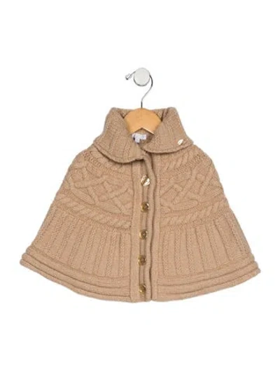 Pre-owned Gucci Babies' Toddler Girls Knitted Button Closure Shawl In Brown