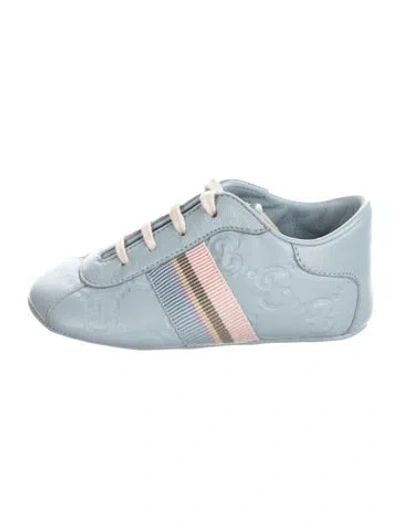 Pre-owned Gucci Babies' Toddler Girls' Leather Sneakers In Blue