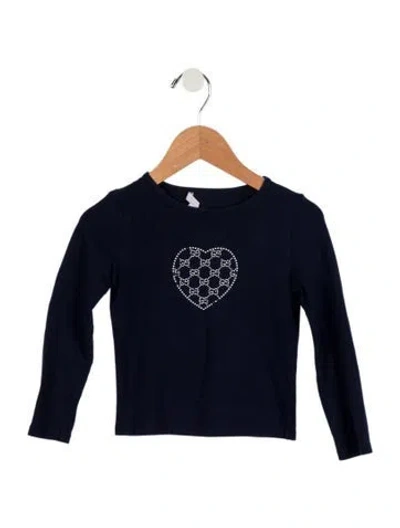 Pre-owned Gucci Babies' Toddler Girls' Long Sleeve Top In Blue