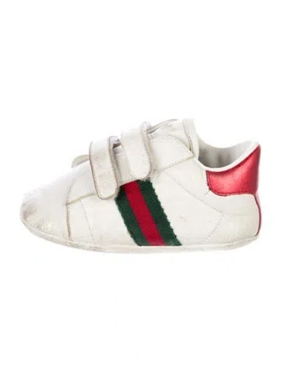 Pre-owned Gucci Babies' Toddlers Boys' White Grosgrain Low-top Sneakers