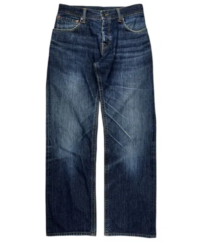 Pre-owned Gucci Tom Ford Clawmark Distressed Embroidered Denim Jeans In Blue