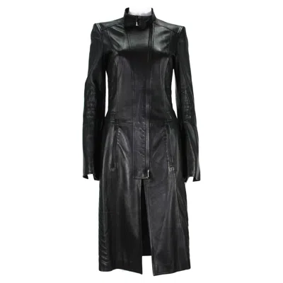 Pre-owned Gucci Tom Ford For  F/w 2004 Chevron Quilting Black Soft Leather Coat It 40 Us 4