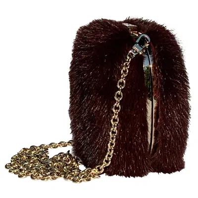 Pre-owned Gucci Tom Ford For  Mink Box Gold Removable Chain Leather Clutch Mini Bag In Black
