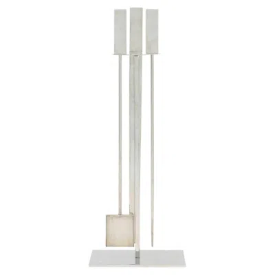 Pre-owned Gucci Tom Ford  Polished Steel Fireplace Tool Set In Silver