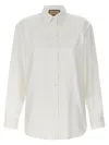 Gucci Tone-on-tone Logo Oxford Shirt In Cotton In White