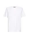 Gucci Women White Crewneck T-shirt With Tonal Horsebit Embroidery On The Front In Cotton Woman In White