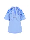 Gucci Poplin Mini Dress In Blue