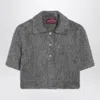 Gucci Mohair-blend Polo Sweater In Gray
