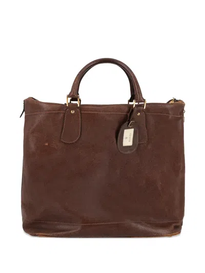 Pre-owned Gucci Top-handle Leather Tote Bag In Brown