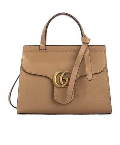 Gucci Top Handle Shoulder Bag In Rose Beige