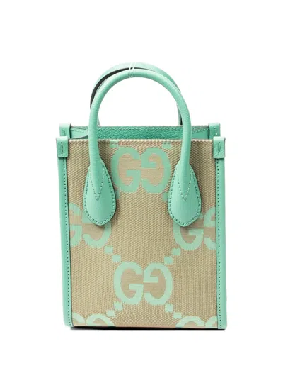 Pre-owned Gucci Top Handle Tote Bag In Green