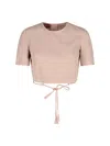 Gucci Sleeve Tie Cropped Top In Pink