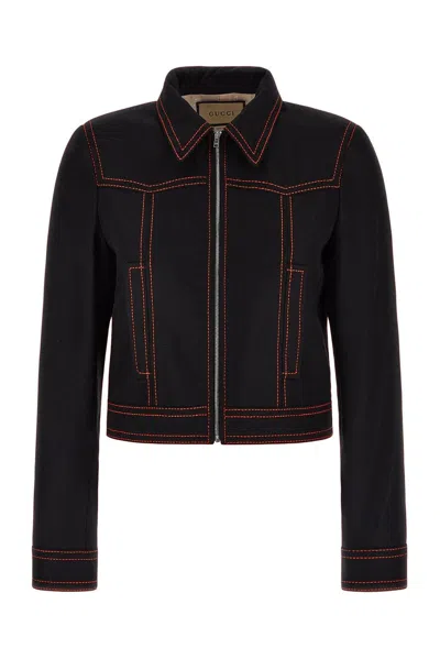 Gucci Zip-up Bomber Jacket In Black