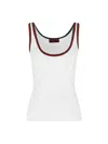 Gucci Ribbed Tank Top Web In White
