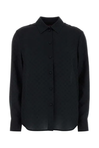 Gucci Silk Crepe Shirt In Black