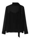 Gucci Women's Pussy-bow Silk Blouse Top In Black