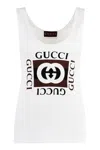Gucci Interlocking G-print Cotton Top In White