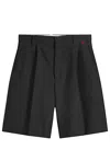 Gucci Black Wool-blend Bermuda Shorts With Web Detail In Black