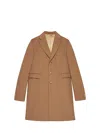 Gucci Single-breasted Camel Hair Coat In Brown