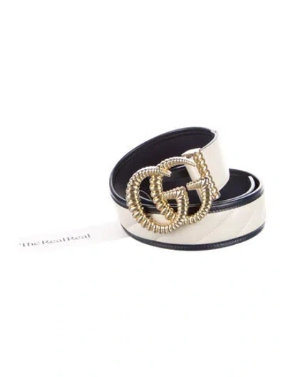 Pre-owned Gucci Torchon Running Gg Logo Belt In Multi